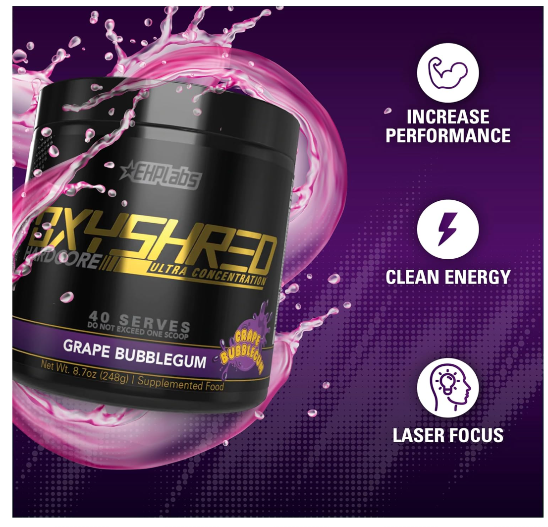 EHP Labs OxyShred Hardcore Thermogenic Pre Workout Shredding Supplement