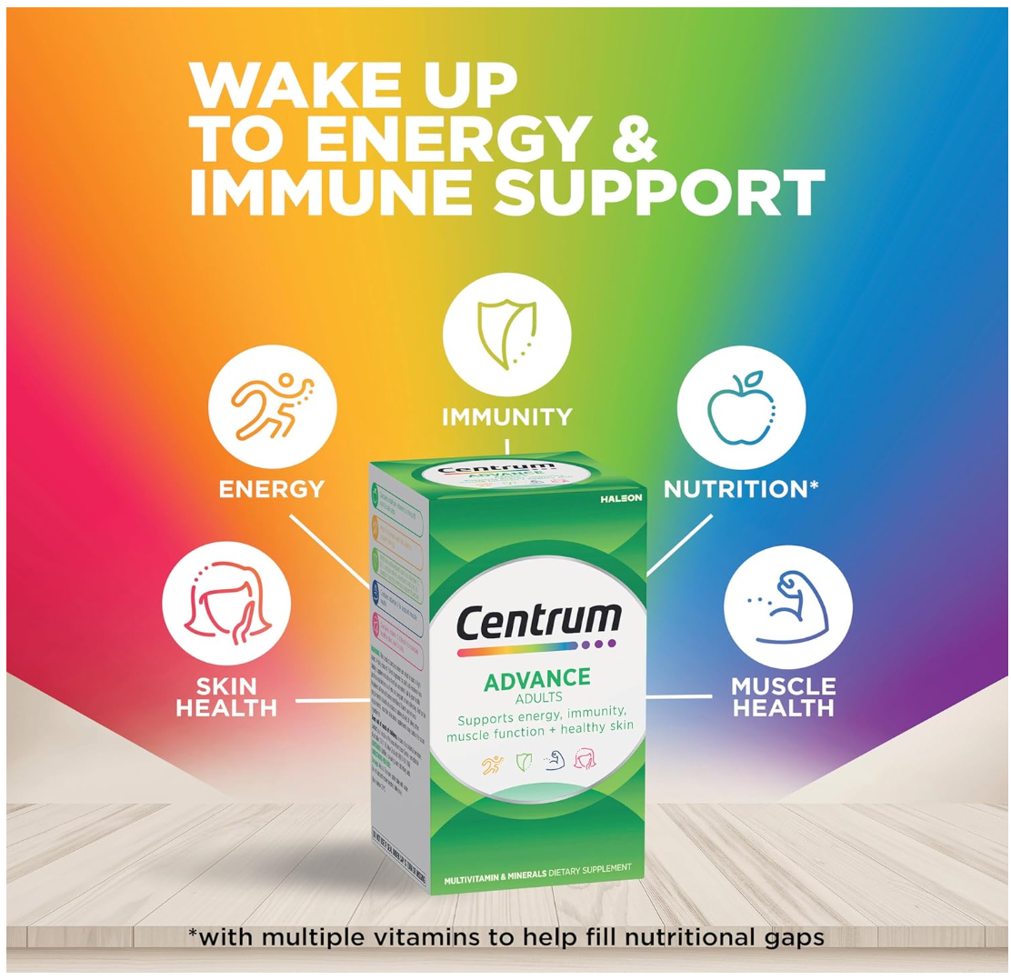 Centrum Advance Adults, Multi Vitamin & Minerals Supplement, 100 Tablets