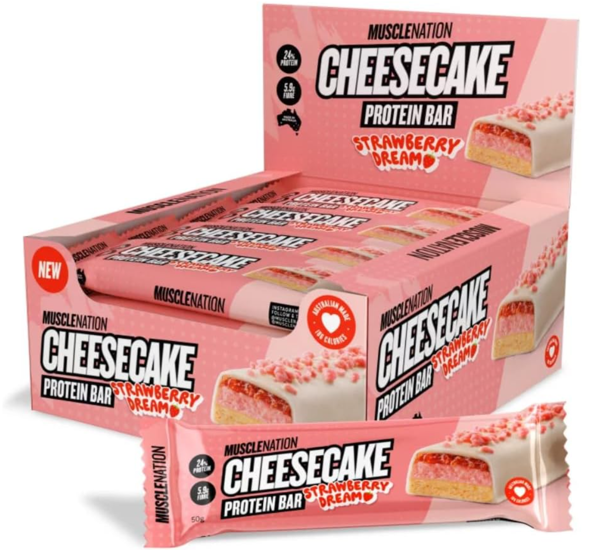 Muscle Nation Cheesecake Protein Bar- 12 Pack