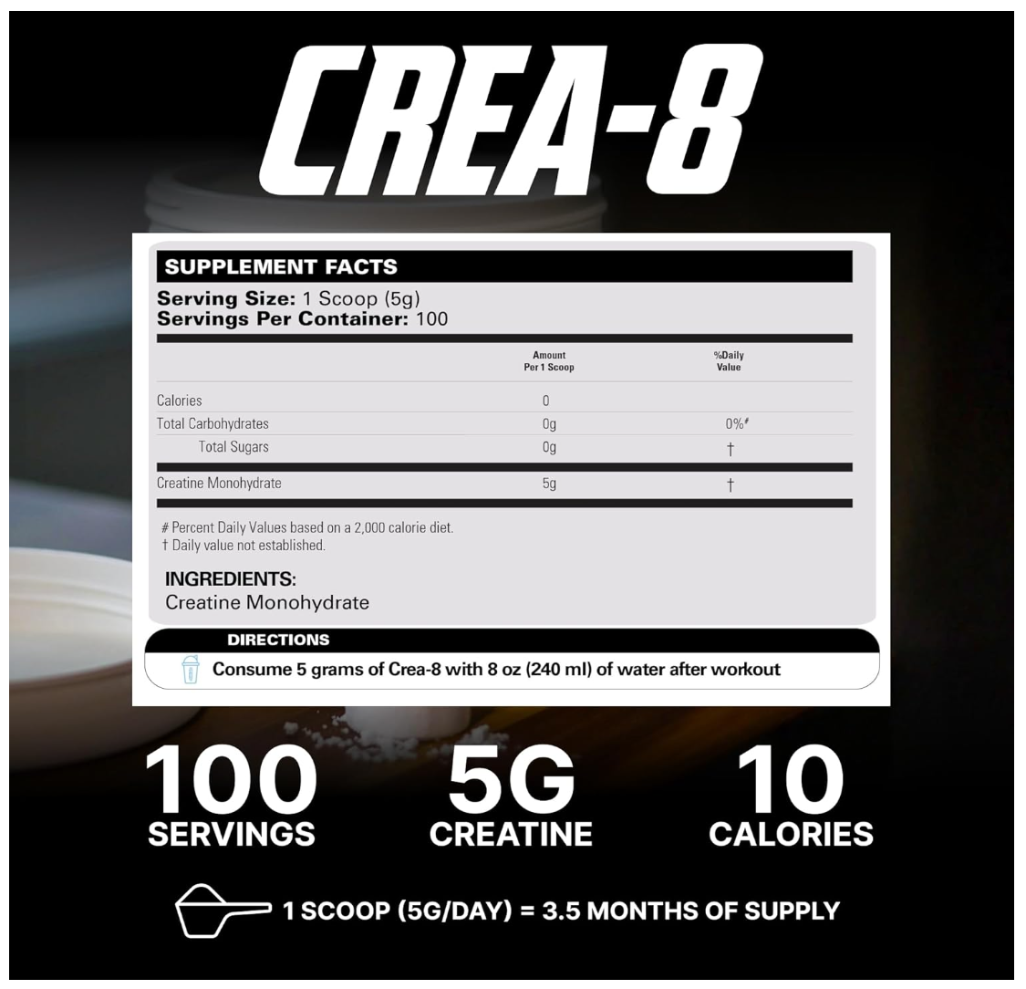 EHP Labs CREA-8 Micronized Creatine Monohydrate Powder