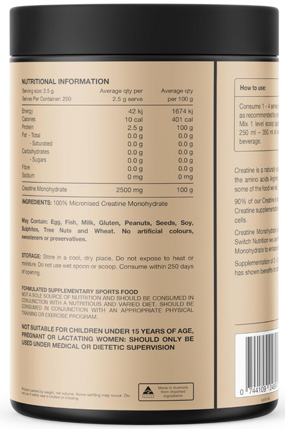 Switch Nutrition Essentials Micronised Creatine Monohydrate 500 g