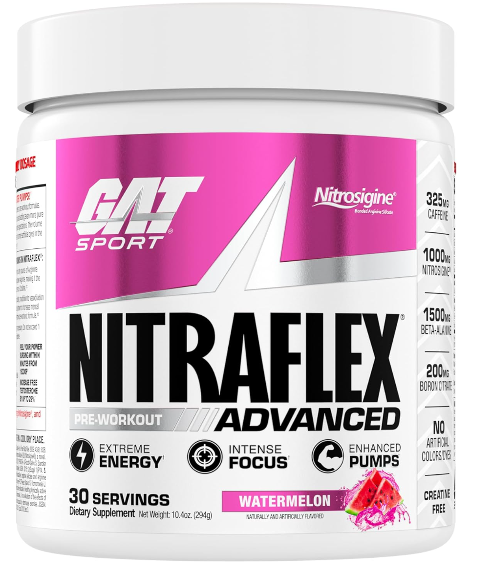 GAT Clinically Tested Nitraflex, Testosterone Enhancing Pre Workout