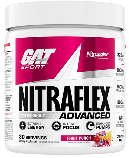 GAT Clinically Tested Nitraflex, Testosterone Enhancing Pre Workout