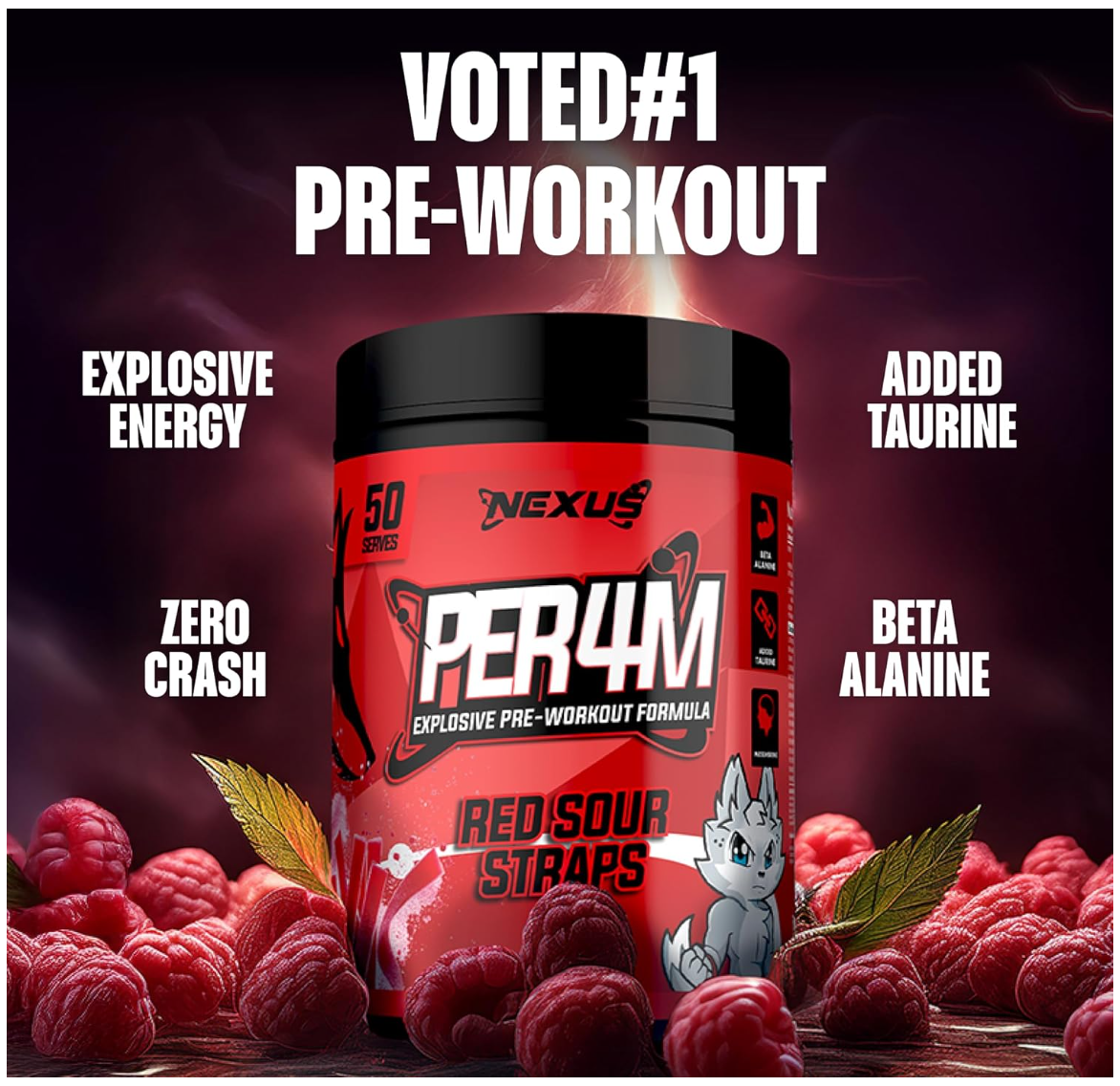 Nexus PER4M Pre Workout Powder Supplement- 50 Servings