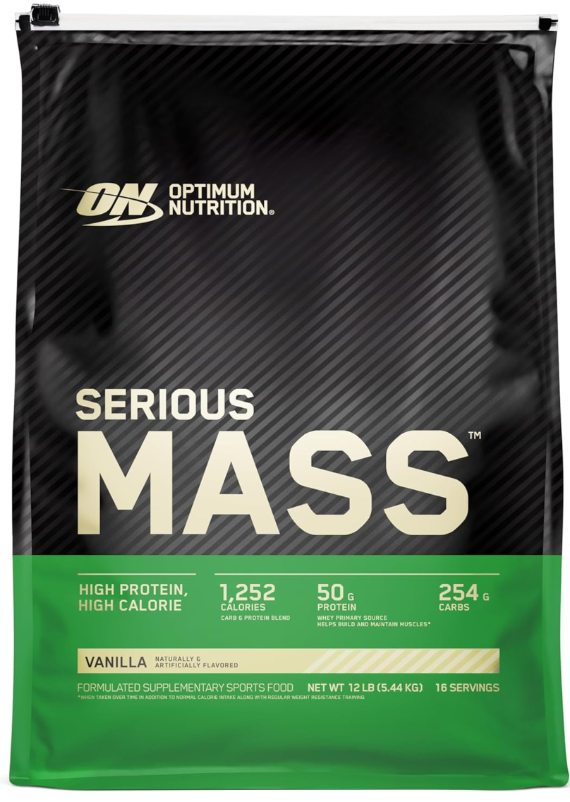 OPTIMUM NUTRITION Serious Mass Protein Powder Gainer, 5.44kg