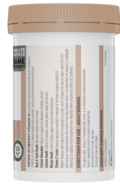 Swisse Ultiboost Vitamin D- 400 Capsules