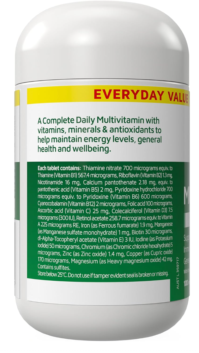 Nature's Way Complete Daily Multivitamin 100 Tablets