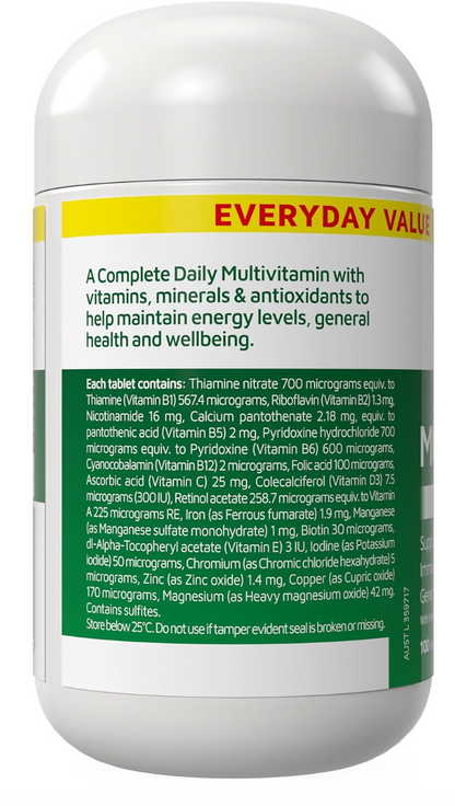 Nature's Way Complete Daily Multivitamin 100 Tablets