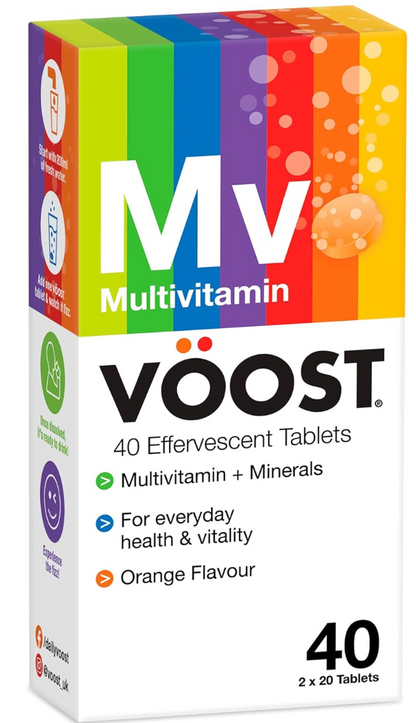 Voost Multivitamin Orange Effervescent Tablets 40 Pack