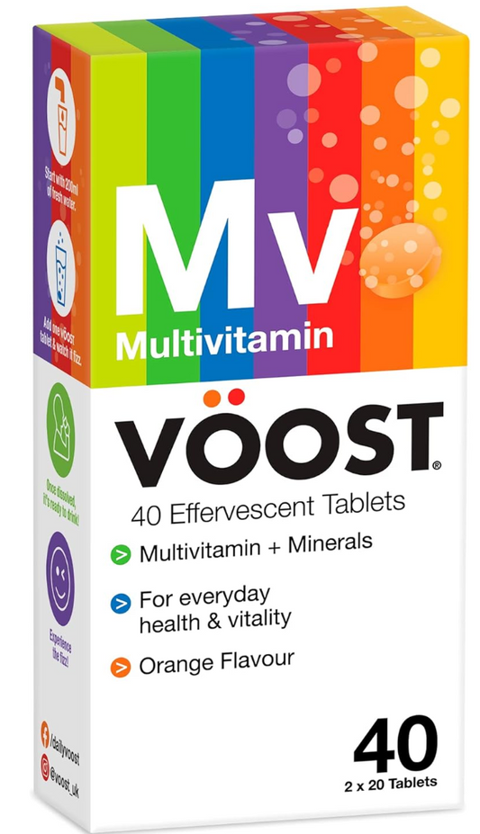Voost Multivitamin Orange Effervescent Tablets 40 Pack