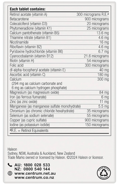Centrum Men, Multi Vitamin & Minerals Supplement, 60 Tablets