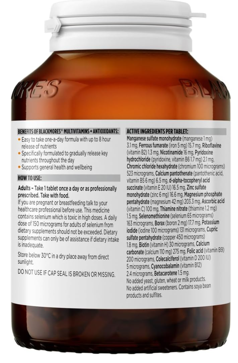 Blackmores Multivitamins + Antioxidants, 180 Tablets
