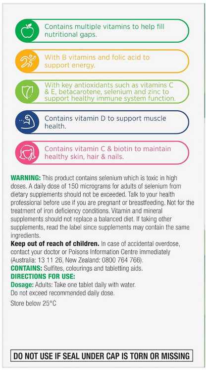 Centrum Advance Adults, Multi Vitamin & Minerals Supplement, 100 Tablets
