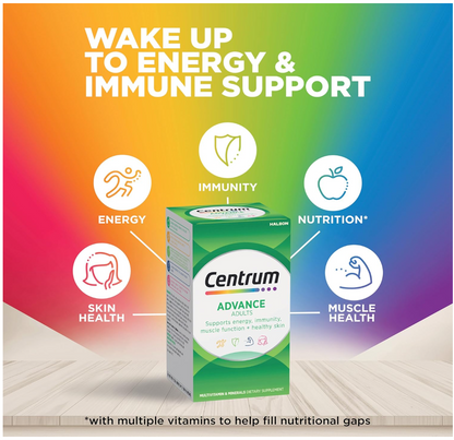 Centrum Advance Adults, Multi Vitamin & Minerals Supplement, 100 Tablets