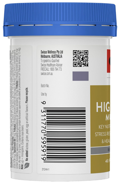 Swisse Ultivite Men's High Potency Multivitamin - 40 Tablets