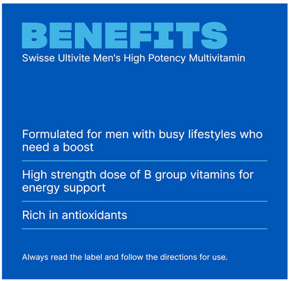 Swisse Ultivite Men's High Potency Multivitamin - 40 Tablets