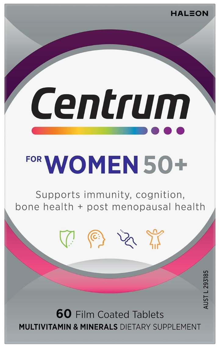Centrum Women 50+, Multi Vitamin & Minerals Supplement, 60 Tablets