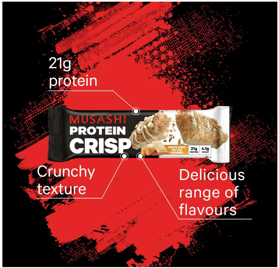 Musashi Crisp Protein Bar- 12 Pack