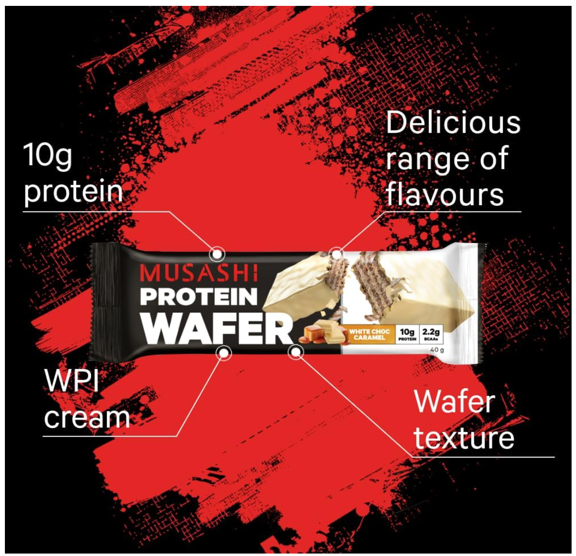 Musashi Protein Wafer Bar- 12 Pack