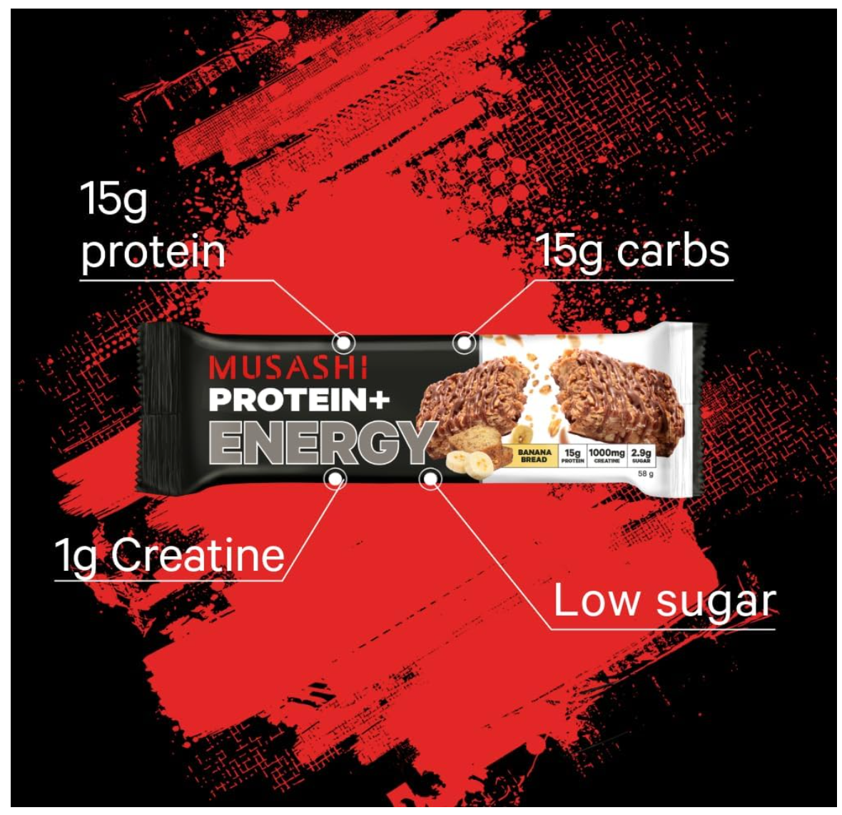Musashi Protein+ Energy Bar- 12 Pack