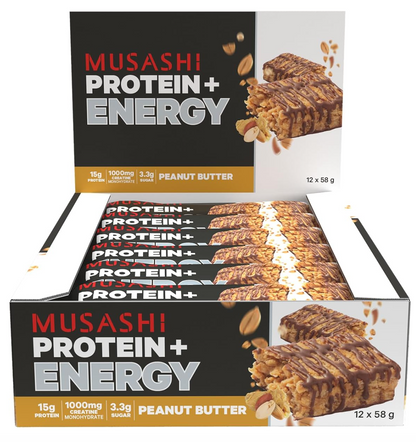 Musashi Protein+ Energy Bar- 12 Pack