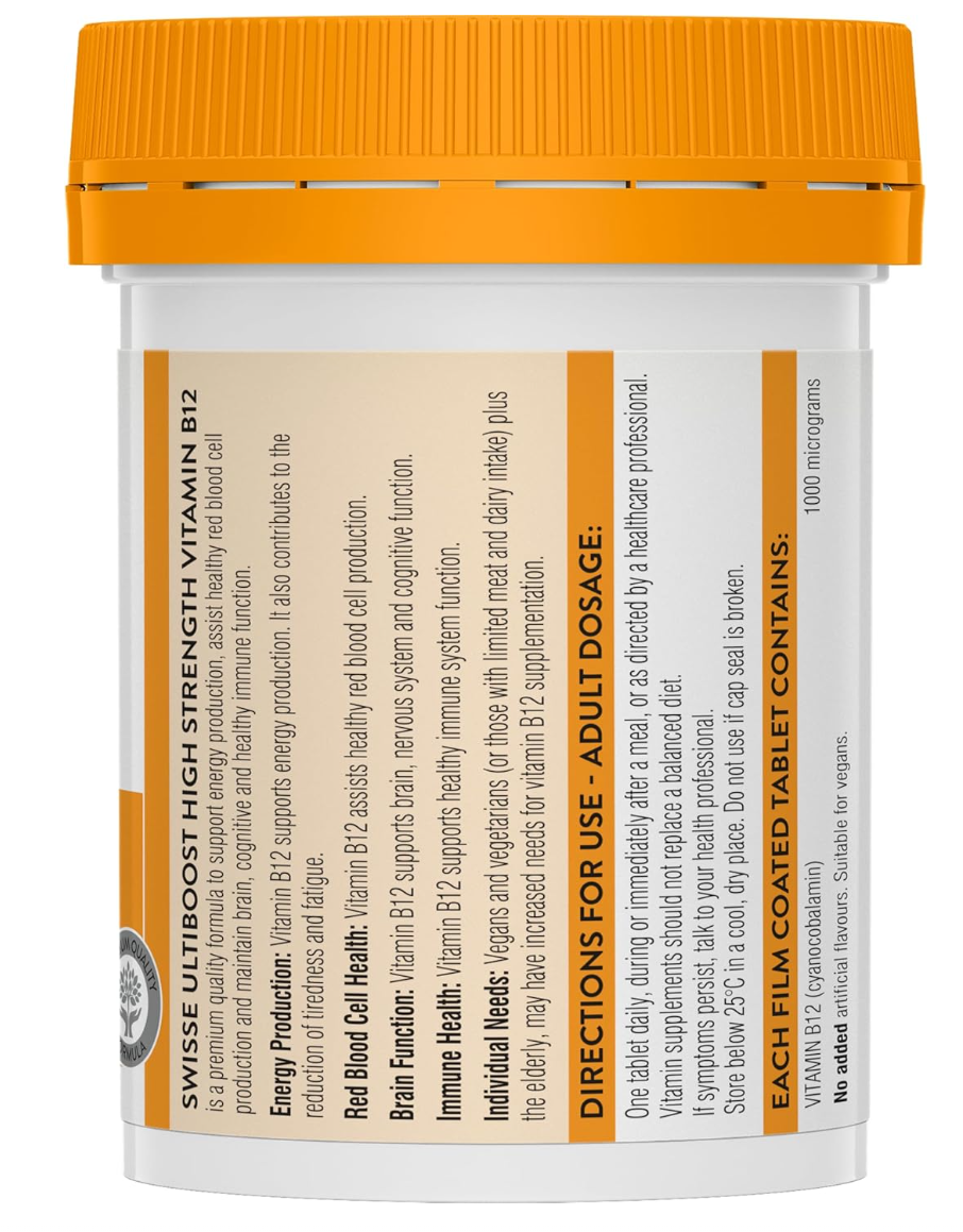 Swisse Ultiboost High Strength Vitamin B12- 60 Tablets