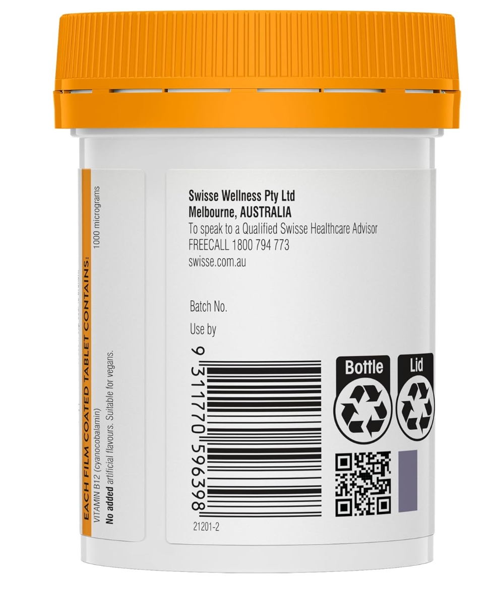Swisse Ultiboost High Strength Vitamin B12- 60 Tablets