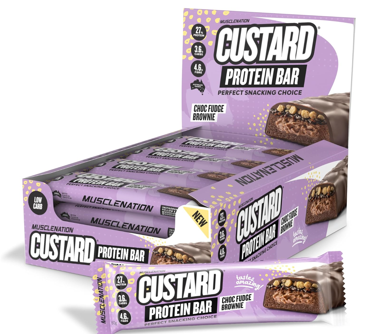 Muscle Nation Custard Protein Bars- 12 Pack