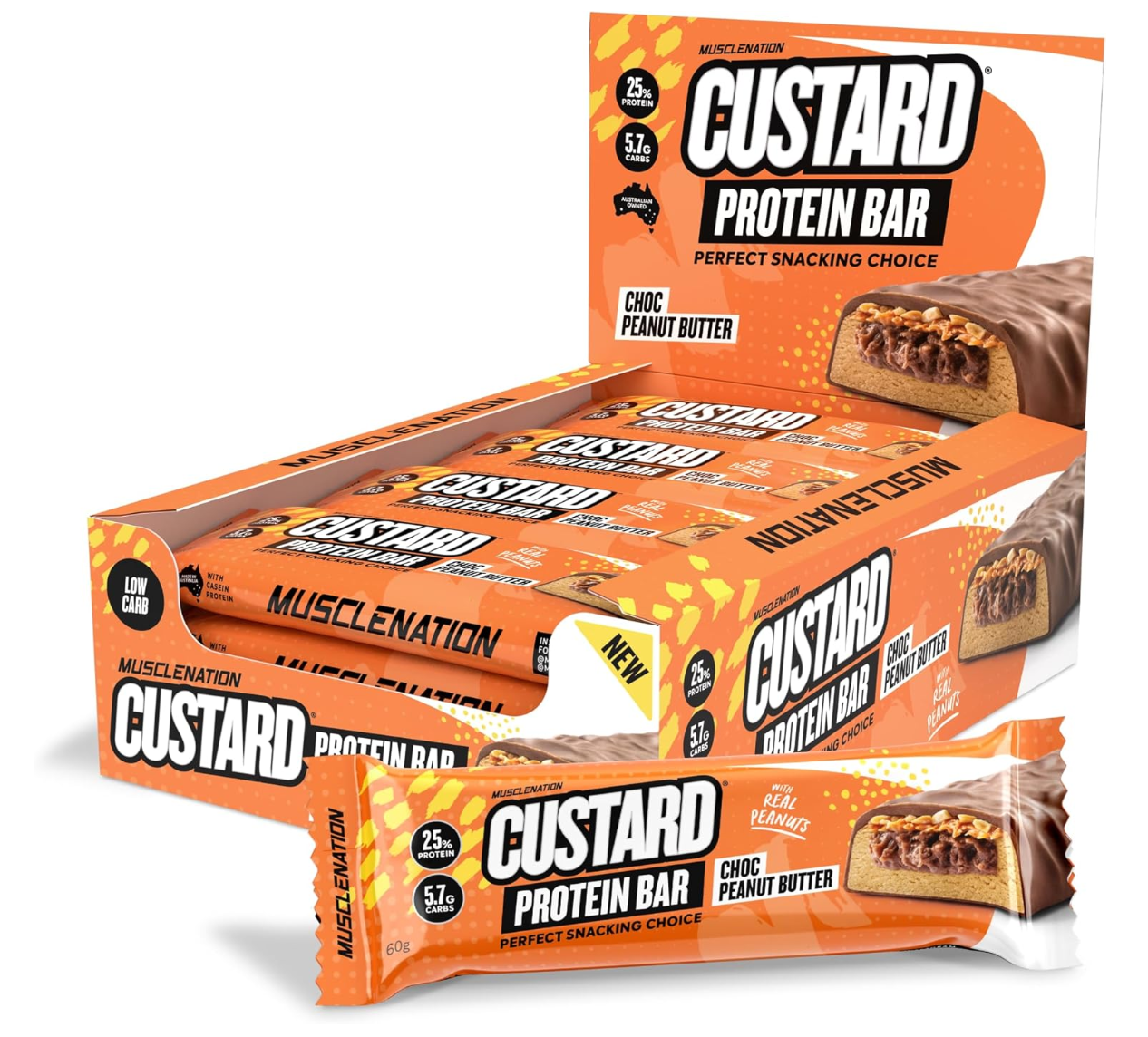 Muscle Nation Custard Protein Bars- 12 Pack