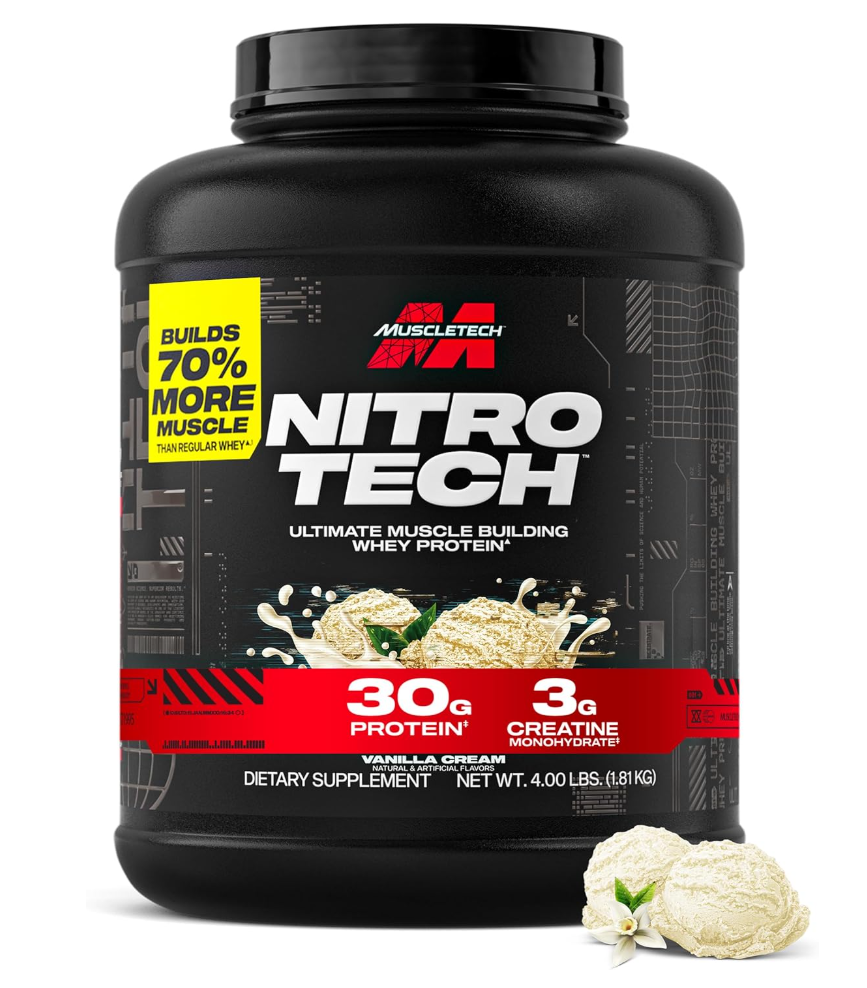 MuscleTech Whey Protein, Nitro-Tech Whey Isolate + Peptides