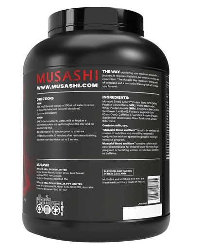 Musashi Shred & Burn Protein Powder