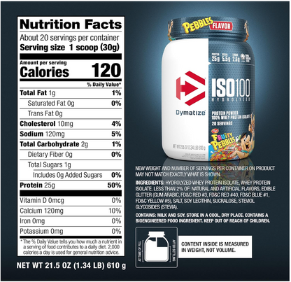 Dymatize Iso-100 Hydrolyzed Whey Protein Isolate 20 Serves